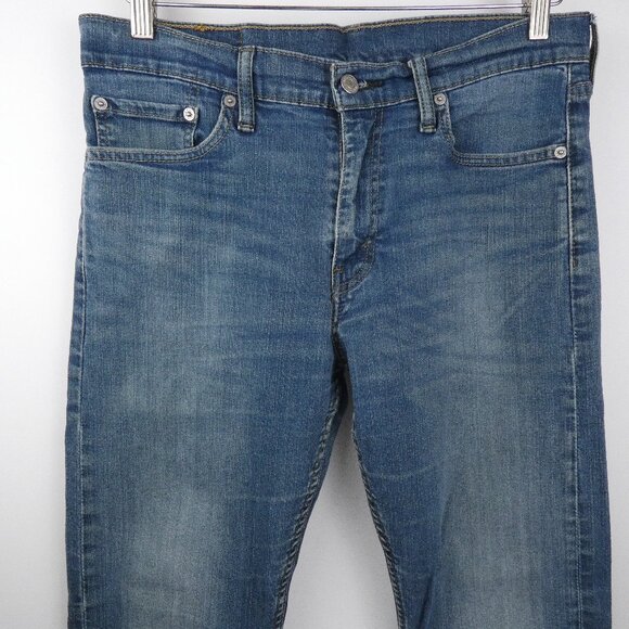 Levis 513 Jeans Mens 32x28 Blue Slim Straight Fit Stretch Denim Pants 98% Cotton - Picture 3 of 16